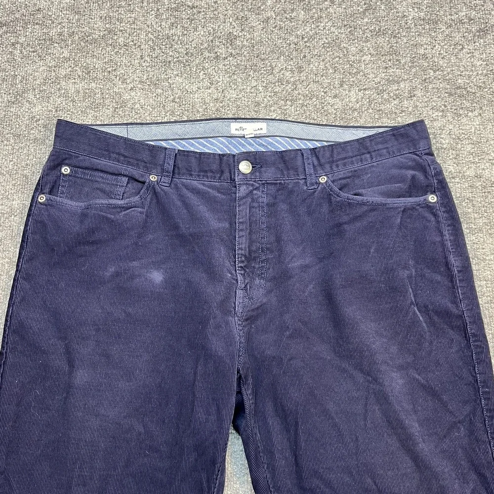 Peter Millar Pants Mens 38 Blue Corduroy Chino Regular Fit 5 Pocket Casual